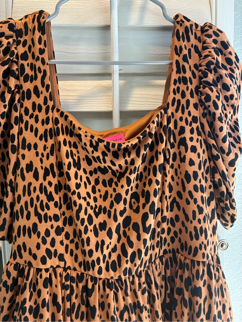 torrid by Betsy Johnson Tan & Black Leopard-Print Square Neck Midi Dress - Picture 4 of 16